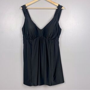 Swimsuits For All black modest 1 piece swim dress, size 20.